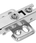 Soft Close Concealed Cabinet Hinges Set For Frameless Cabinets, durable cold rolled steel, close-up of hinge details.