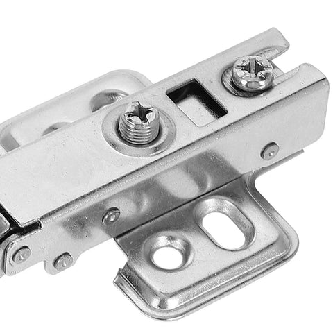 Soft Close Concealed Cabinet Hinges Set For Frameless Cabinets, durable cold rolled steel, close-up of hinge details.