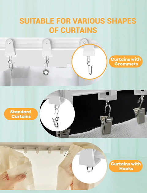Flexible Ceiling Curtain Track Bendable 16.4 Ft Long With PVC And Stainless Steel Build Easy To Shape Into L Or U for grommet and hook curtains