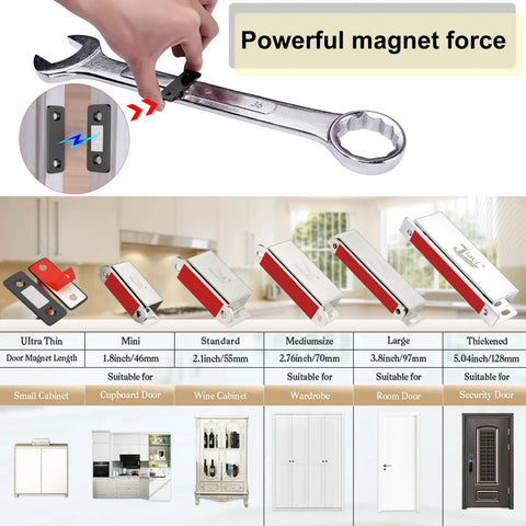 Ultra Thin Magnetic Cabinet Catch 8 Pack Stick On Drawer Magnets Latch Closures For Cabinets Kitchen Closet Doors Magnetic Door Catch Closer With Strong Hold Around 10 Pounds variety sizes