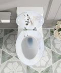 Toilet Seat Elongated for Bathroom with a white horse design, measuring 14.5" x 18.5", suitable for most standard toilets.