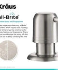Spot Free Stainless Steel Soap And Lotion Dispenser With Self Priming Pump Multi Purpose Refillable Bottle For Kitchen Or Bath Easy Top Fill Durable Heavy Duty Dispenser close-up showing all-Brite finish