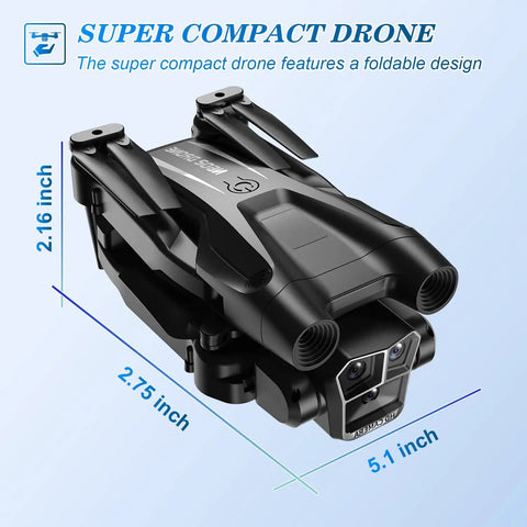 1080P HD Camera Mini Drone For Beginners And Adults with dimensions 5.1 x 2.75 x 2.16 inches, foldable design