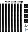 Adjustable Metal Table Leg Set 24 To 40 Inches Black Finish For Home Office DIY Desks And Workbenches 4 Pack Components
