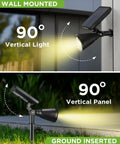Outdoor Solar Lights With Adjustable Light And Panel Waterproof Garden Pathway Lighting Warm White Auto On Off