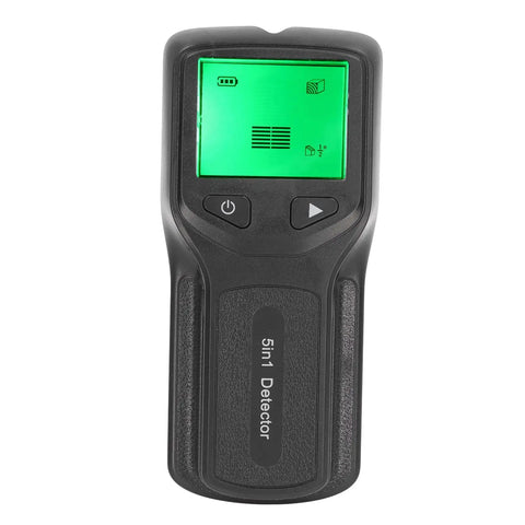 TOPINCN Stud Finder Wall Scanner 5 in 1 Ac Wire Metal Detection (Black) front view with green display and control buttons.