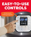 Close-up of easy-to-use controls on 7 In 1 Electric Pressure Cooker With App For Recipe Library and 13 One Touch Smart Programs.