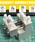 Stainless Steel Dowel Pin Kit 110 Piece 22 Sizes M2 M3 M4 M5 Assortment displayed on a green cutting mat with product highlights.
