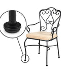 These Dang Tough Nylon Glide Caps For Wrought Iron And Metal Patio Furniture Are Heavy Duty Replacement Floor Protectors That Keep Your Deck Scratch Free And Totally Looking Fresh. Close-up of glide cap on patio chair leg.