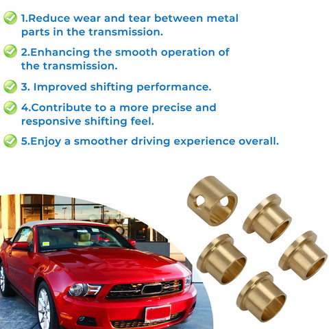 Bronze Shifter Bushing Kit for 2005-2010 Mustang TR3650 T5WC Manual Transmission Replaces Plastic Improves Shifts for V6 and GT 5 Speed Direct Fit Upgrade bronze bushings with Mustang image