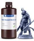 405 Nm Plant Derived Photopolymer Resin For Lcd And Dlp 3D Printers Low Odor Grey Formula alongside a detailed printed model.
