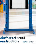 Heavy Duty 30 Ton Hydraulic Shop Press With Fully Welded H Frame And Protective Grid Guard showing reinforced steel construction.