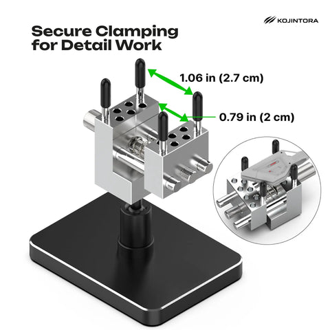 Totally Portable Nifty Mini Table Vise With Quick Swap Clamp, Super Compact Bench Vice for secure clamping of detail work.