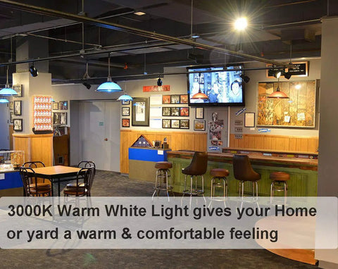 Room illuminated by PAR30 Flood Light 75W Long Neck Dimmable Bulbs, 1000 Lumens, 3000K Warm White, E26 Base, Pack Of 6.