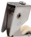 Close-up of Heavy Duty Sliding Door Rollers Kit, 2 Pack Aluminum Alloy Wheels With Stainless Steel Track component view