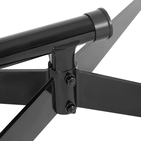 Close-up of Heavy Duty Hammock Chair Stand For Indoor And Outdoor Use, C Type Frame, 330 Lb Capacity, Solid Steel Black Stand Only