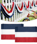 Patriotic Bunting US Flag Decorations 2 Pack 2x20 Ft Red White Blue Banner For Outdoor Porch Garden Celebrate Memorial Day