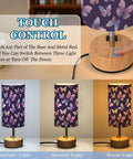 Watercolor Butterfly Decor Bedside Lamp With 3 Way Dimmer And Touch Control Charging Station showcasing light modes.