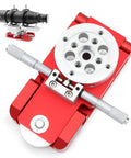 Deluxe Guide Scope Mount for Main Telescope with 6 Point Lock, 15kg Capacity, dual device compatible, showing red base plate