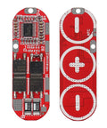 Five Piece Bulletproof BMS Battery Management System For 5 Series Lithium Ion Pack 21 Volt 25 Amp Continuous Charge And Discharge Protection Circuit Board, red PCB view.
