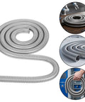 Kickass Stainless Steel Flexible Metal Conduit For Wire Protection 1 Inch X 9.8 Feet coiled in a circular shape, showcasing its flexibility.