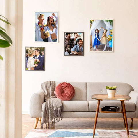 Living room with photos on 36 Pcs Sublimation Canvas Blanks 8.5 x 11 Inches Double Sided Printable Inkjet Canvas Pads