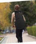 Rock Solid Oxford Fabric Drum Storage Bag Hella Durable Percussion Pouch Sweet Travel Case Bangin Beats Organizer And Silent Snare Pad Cover Black Gear worn on back during transit.