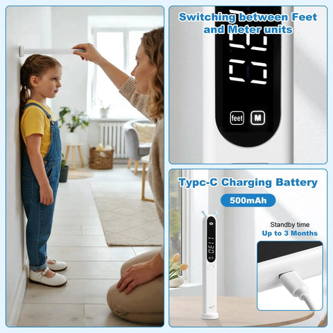 Portable Infrared Height Measurer For Kids And Adults With Quick Three Second Read In Feet And Meters wall-mounted