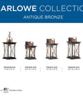Barlowe Collection 1-Light Outdoor Post Lantern In Clear Seeded Glass With Antique Bronze Finish, Farmhouse Porch Lighting lineup