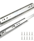 10 Inch Full Extension Ball Bearing Drawer Slides, 1 Pair Side Mount Rails For Dresser Cabinet Kitchen, silver finish with screws