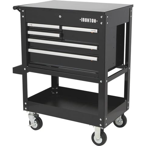 30-Inch 5-Drawer Mechanic's Tool Cart With Rolling Workstation and Built-In Toolbox, 700-Pound Capacity, Heavy-Duty Steel Cart