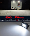 12V RV Exterior Porch Light Aluminum Low Current LED Scene Lighting With 800 Lumens Per Light illuminating a trailer at night