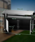 Rolling Outdoor Kitchen Island With Stainless Steel Table Top, BBQ Grill Cart, dimensions in cm and inches displayed
