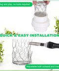 52mm OD Gutter Guard Filter Downspout Strainer With 5mm Mesh, 304 Stainless Steel Mesh Screen, PVC Termination Cap installation