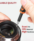 Using 58 In 1 Magnetic Precision Screwdriver Set With Case For iPhone MacBook Computers And More on camera lens
