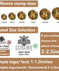 Image showing different stamp sizes for Badass Electric Branding Iron For Wood With Smart Temperature Control, ranging from 1 to 4 inches.