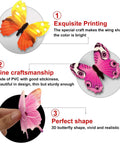 3D glow butterfly wall decor highlighting exquisite printing, fine craftsmanship, and perfect shape with adhesive tags.