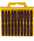 Rock Solid 10 Piece Double End Screwdriver Bit Set Made From High Speed Steel With Hex Shank For Electric Drills And Hammers Plus CNC Machined Hardware Tool Kit For Tough Jobs in yellow case