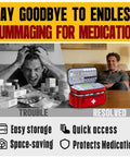 Man relieved with organized Two Layer First Aid Bag For Outdoor Travel And Home Use Must Have Portable Medical Kit Organizer