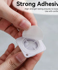 Close-up of strong adhesive on 16 Pack White Self Adhesive 1 Inch Swivel Caster Balls for Storage Bins and Small Furniture