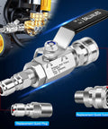 High Pressure Washer Ball Valve Kit With 5000 PSI Capacity, Three Eighths Inch Quick Connect Shut Off Ball Valve For Power Washer Hose, Stainless Steel