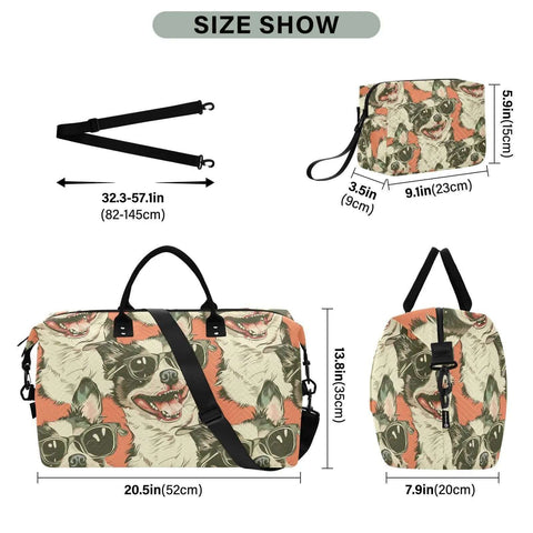 dog travel duffel bag Dope Cool Dog Wear Sunglasses Travel Duffel Bag ✓