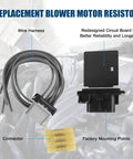 Toyota Tacoma HVAC Blower Motor Resistor With Wiring Harness Replacement For 2005 To 2020 Manual AC Controls shown with components labeled.