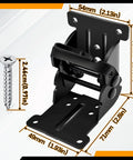 Heavy Duty Folding Brackets 4 Pack Locking Hinge Mounting Screws Table Bed Workbench Legs Badass Manganese Steel hardware shown with screw.