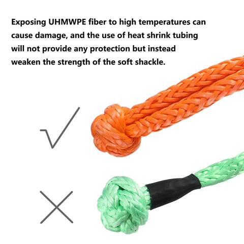 2 Pack Synthetic Soft Shackle 7 16 Inch 20 Inch Rope Shackle With Extra Sleeves 48000 Lbs Breaking Strength durability test image.