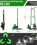 Stair Climbing Dolly With Six Wheels For Heavy Duty Loads 2 In 1 Hand Truck Cart, 30.71 in folded
