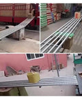 Light Duty Roller Skate Slide Track For Beverage Barrel Transport With Abs Plastic Rollers And Light Stainless Steel Frame in use with cargo.