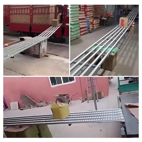 Smooth Industrial Warehouse Flow Rack Roller Conveyor With Abs Plastic Skids And Durable Steel Frame For Water Cases Beverage Shipping No Sweat Quick Setup showing ABS rollers and boxes.
