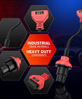 Mercedes Benz 38 Pin To 16 Pin OBDII Connector Adapter For Pre 2001 Cars, showcasing industrial-grade red cable design.