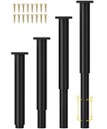 Beefy Adjustable Furniture Legs 10 To 17 Inches Heavy Duty Replacement Feet For Bed Sofa Dresser Chair TV Stand And Coffee Table Supports Up To 661 Lbs Set Of 4 Black with screws